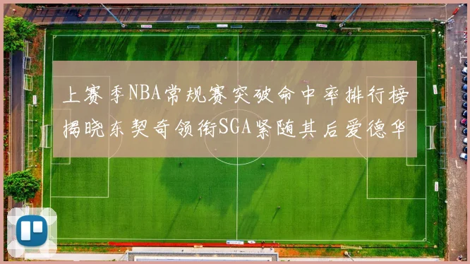 上赛季NBA常规赛突破命中率排行榜揭晓东契奇领衔SGA紧随其后爱德华兹表现不俗